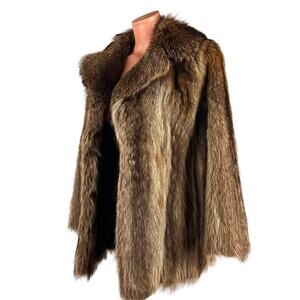 Vintage ROTINY Raccoon Fur Coat Jacket Size 9 US S